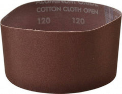 Norton - 3" Wide x 18" OAL, 120 Grit, Aluminum Oxide Abrasive Belt - Aluminum Oxide, Fine, Coated, X Weighted Cloth Backing, Series R228 - USA Tool & Supply