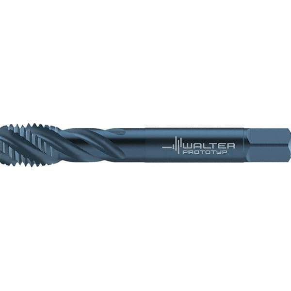 Walter-Prototyp - 1/2-20 UNF 4 Flute 2B/3B Semi-Bottoming Spiral Flute Tap - High Speed Steel, Oxide Finish, 100mm OAL, Right Hand Flute, Right Hand Thread, Series TC117 - USA Tool & Supply
