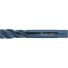 Walter-Prototyp - 9/16-18 UNF 4 Flute 2B/3B Semi-Bottoming Spiral Flute Tap - High Speed Steel, Oxide Finish, 100mm OAL, Right Hand Flute, Right Hand Thread, Series TC117 - Exact Industrial Supply