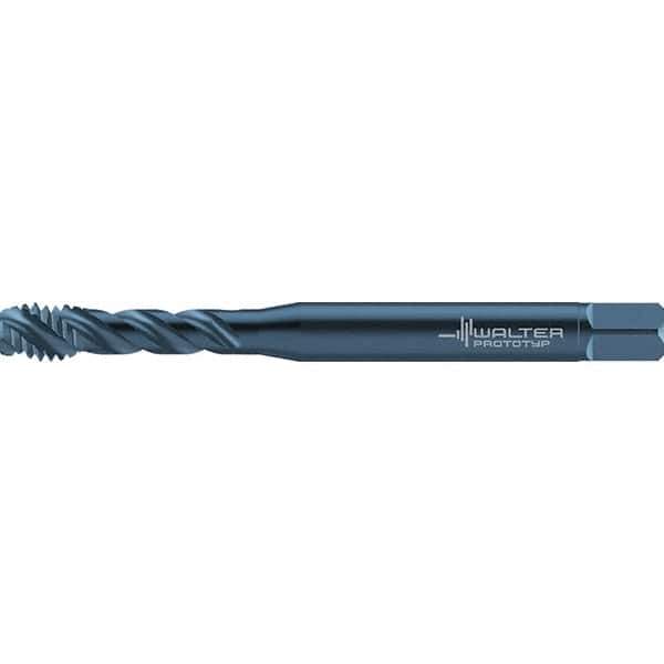Walter-Prototyp - 3/8-24 UNF 3 Flute 2B/3B Semi-Bottoming Spiral Flute Tap - High Speed Steel, Oxide Finish, 90mm OAL, Right Hand Flute, Right Hand Thread, Series TC117 - Exact Industrial Supply