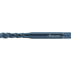 Walter-Prototyp - 3/8-16 UNC 3 Flute 2B/3B Semi-Bottoming Spiral Flute Tap - High Speed Steel, Oxide Finish, 100mm OAL, Right Hand Flute, Right Hand Thread, Series TC117 - Exact Industrial Supply