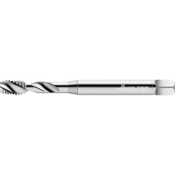 Walter-Prototyp - Metric 2 Flute 2B Semi-Bottoming Spiral Flute Tap - High Speed Steel, Bright Finish, 90mm OAL, Right Hand Flute, Right Hand Thread - Exact Industrial Supply