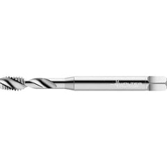 Walter-Prototyp - 3/8-16 UNC 2 Flute 2B Semi-Bottoming Spiral Flute Tap - High Speed Steel, Bright Finish, 100mm OAL, Right Hand Flute, Right Hand Thread - Exact Industrial Supply
