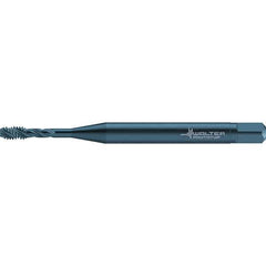 Walter-Prototyp - #0-80 UNF 3 Flute 2B/3B Semi-Bottoming Spiral Flute Tap - High Speed Steel, Oxide Finish, 40mm OAL, Right Hand Flute, Right Hand Thread, Series TC117 - Exact Industrial Supply