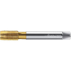 Walter-Prototyp - 9/16-18 UNF 4 Flute 2B Plug Spiral Point Tap - High Speed Steel, TiN Finish, Right Hand Thread, Series TC216 - Exact Industrial Supply