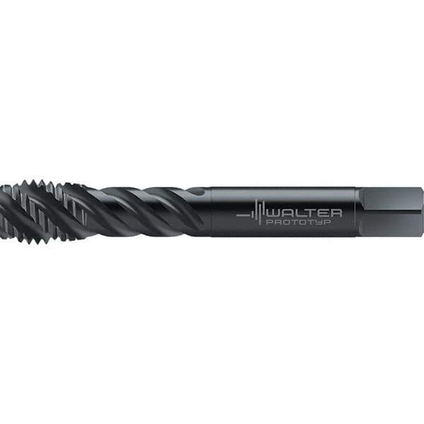 Walter-Prototyp - 7/16-20 UNF 3 Flute 2BX Semi-Bottoming Spiral Flute Tap - High Speed Steel, Oxide Finish, 100mm OAL, Right Hand Flute, Right Hand Thread, Series TC142 - USA Tool & Supply
