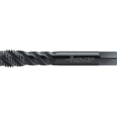Walter-Prototyp - 7/16-20 UNF 3 Flute 2BX Semi-Bottoming Spiral Flute Tap - High Speed Steel, Oxide Finish, 100mm OAL, Right Hand Flute, Right Hand Thread, Series TC142 - USA Tool & Supply
