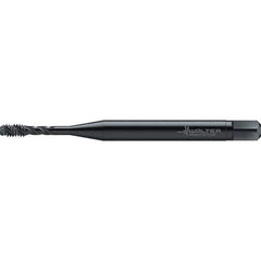 Walter-Prototyp - #2-56 UNC 3 Flute 2BX Semi-Bottoming Spiral Flute Tap - High Speed Steel, Oxide Finish, 45mm OAL, Right Hand Flute, Right Hand Thread, Series TC142 - Exact Industrial Supply