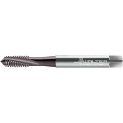 Walter-Prototyp - 3/8-16 UNC 3 Flute 2BX Semi-Bottoming Spiral Flute Tap - High Speed Steel, Bright Finish, 100mm OAL, Right Hand Flute, Right Hand Thread - Exact Industrial Supply