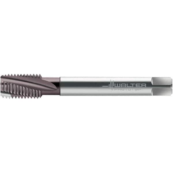 Walter-Prototyp - 1/2-13 UNC 4 Flute 2BX Semi-Bottoming Spiral Flute Tap - High Speed Steel, Bright Finish, 110mm OAL, Right Hand Flute, Right Hand Thread - USA Tool & Supply