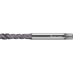 Walter-Prototyp - 1/4-20 UNC 3 Flute 2BX Semi-Bottoming Spiral Flute Tap - High Speed Steel, TiAlN Finish, 80mm OAL, Right Hand Flute, Right Hand Thread, Series TC142 - Exact Industrial Supply