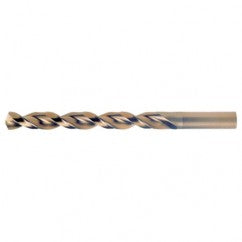 #15 RHS / RHC HSS-CO 8% (M42) 135 Degree Split Point Q-Cobalt Wide Land Parabolic Jobber Drill - Straw / Gold Oxide - USA Tool & Supply