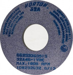 Norton - 14" Diam x 5" Hole x 1" Thick, I Hardness, 46 Grit Surface Grinding Wheel - Aluminum Oxide, Type 1, Coarse Grade, 1,800 Max RPM, Vitrified Bond, No Recess - USA Tool & Supply