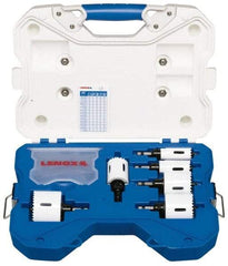 Lenox - 26 Piece, 3/4" to 2-1/2" Saw Diam, Electrician's Hole Saw Kit - Bi-Metal, Includes 6 Hole Saws - USA Tool & Supply