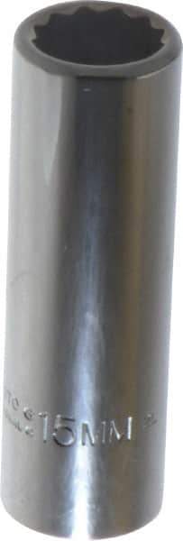 Proto - 3/8" Drive, Deep Hand Socket - 12 Points, 2-3/4" OAL, Chrome Finish - USA Tool & Supply