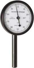 TESA Brown & Sharpe - 0.2 Inch Range, 0.001 Inch Dial Graduation, Dial Test Indicator - 1-1/2 Inch, 0-100 Dial Reading - USA Tool & Supply