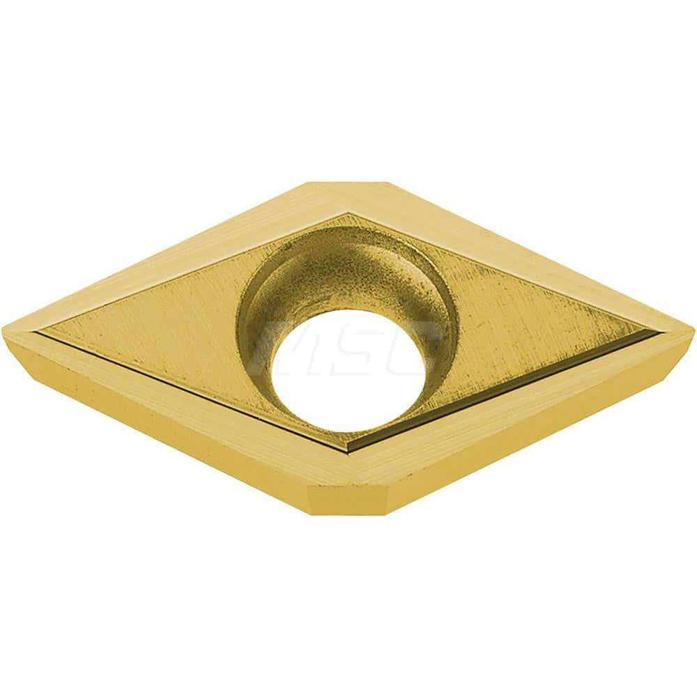 Kyocera DCGT 3251FNZ PV7020 Grade PVD Cermet, 7 Degree, Diamond, Positive Rake Angle, Neutral Turning Insert for Light Interruption and Medium in (P) Carbon/Alloy Steel