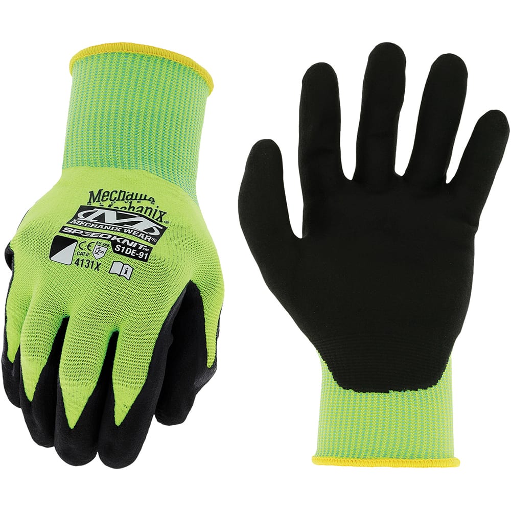 Mechanix Wear - Size XL (10) Nitrile Coated Nylon High Visibility Work Gloves - USA Tool & Supply