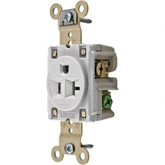 Hubbell Wiring Device-Kellems - 125V 20A NEMA 5-20R Industrial Grade White Straight Blade Single Receptacle - USA Tool & Supply