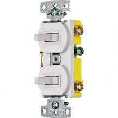 Hubbell Wiring Device-Kellems - Combination Wall Switch & Receptacles Combination Switch/Receptacle Type: Toggle Switch Color: White - USA Tool & Supply