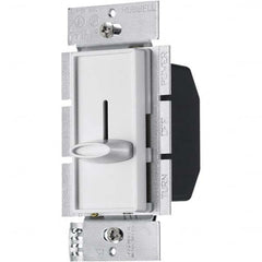 Hubbell Wiring Device-Kellems - 1 Pole, 120 VAC, 5 Amp, Residential Grade Slide Switch Dimmer Switch - USA Tool & Supply