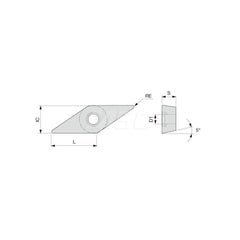 Turning Insert:  VBMT330.5PS T6120,  Solid Carbide TiCN & TiN Finish,  Neutral,  3/8″ Inscribed Circle,  0.0080″ Corner Radius,  35.0 &deg N/A Diamond,  Series  VBMT