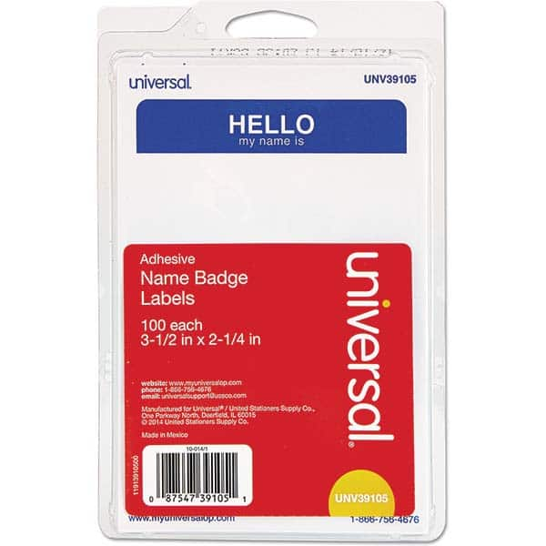 UNIVERSAL - Labels, Ribbons & Tapes Type: Badges Color: White/Blue - USA Tool & Supply