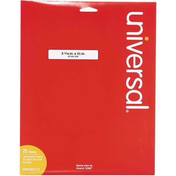 UNIVERSAL - Labels, Ribbons & Tapes Type: File Folder Label Color: White - USA Tool & Supply