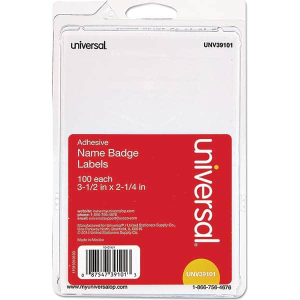 UNIVERSAL - Labels, Ribbons & Tapes Type: Badges Color: White - USA Tool & Supply