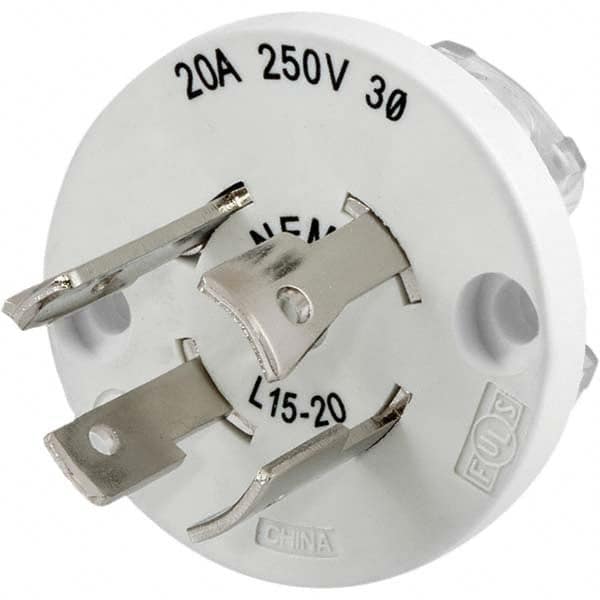 Hubbell Wiring Device-Kellems - 3-Phase Delta 250 VAC 20A NEMA L15-20P Industrial Twist Lock Plug - USA Tool & Supply