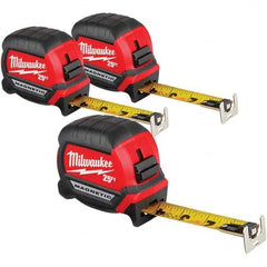 Milwaukee Tool - 25' x 1" Yellow/Black Blade Tape Measure - USA Tool & Supply