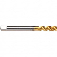 Spiral Point STI Tap: 1/4-20 UNC, 3 Flutes, Bottoming, Cobalt, TiN Finish 1/2″ Thread Length, H3, 3B Class of Fit, Series BU513710