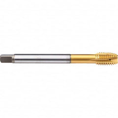 Emuge - M14x2.00 Metric 6H 4 Flute TiN-70 Finish Powdered Metal Spiral Point Tap - USA Tool & Supply