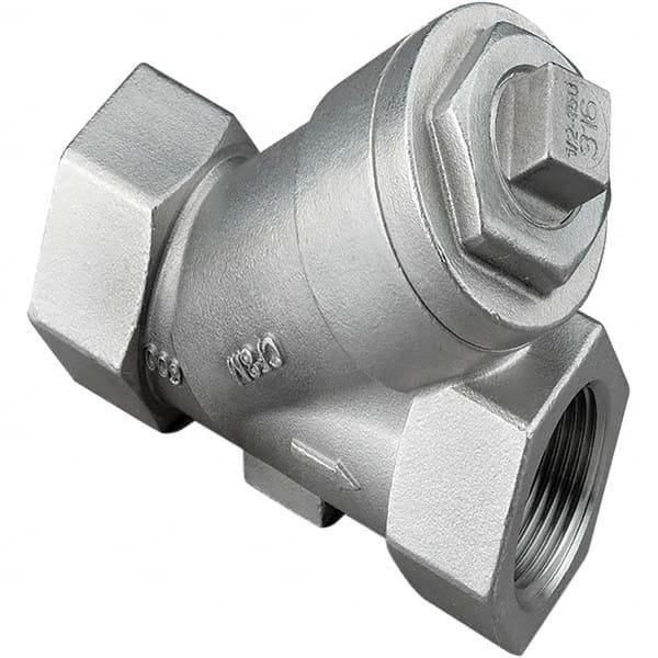 Merit Brass - 3/8" Pipe, FNPT x FNPT Ends, Stainless Steel Y-Strainer - Exact Industrial Supply