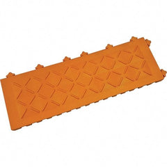 Ergo Advantage - 6" Long x 18" Wide x 1" Thick, Anti-Fatigue Modular Matting Anti-Fatigue Flooring - 2 Interlocking Sides, Orange, For Dry Areas - USA Tool & Supply