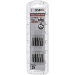 Wiha - 1/4" Drive T20 Tamperproof Torx Screwdriver Bit - 1" OAL, Tamper Resistant Bit - USA Tool & Supply