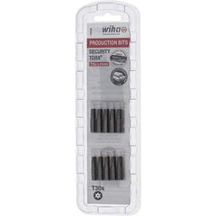 Wiha - 1/4" Drive T30 Tamperproof Torx Screwdriver Bit - 1" OAL, Tamper Resistant Bit - USA Tool & Supply