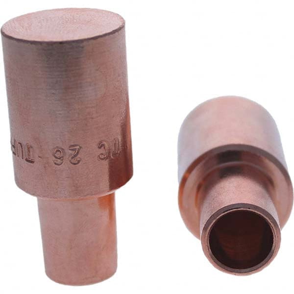 Tuffaloy - Spot Welder Tips For Use With: 5RW Cap Taper Electrode Holder Type: Male Cap C Nose (Flat) - USA Tool & Supply