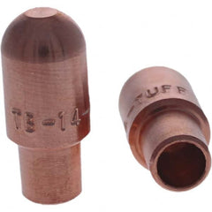 Tuffaloy - Spot Welder Tips For Use With: 4RW Cap Taper Electrode Holder Type: Male Cap B Nose (Dome) - USA Tool & Supply