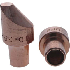 Tuffaloy - Spot Welder Tips For Use With: 5RW Cap Taper Electrode Holder Type: Male Cap D Nose (Offset) - USA Tool & Supply