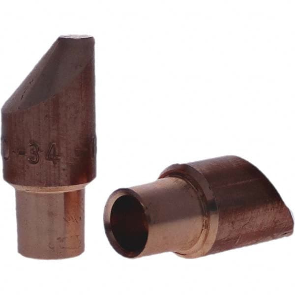 Tuffaloy - Spot Welder Tips For Use With: 4RW Cap Taper Electrode Holder Type: Male Cap D Nose (Offset) - USA Tool & Supply