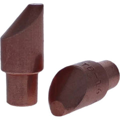 Tuffaloy - Spot Welder Tips For Use With: 4RW Cap Taper Electrode Holder Type: Male Cap D Nose (Offset) - USA Tool & Supply