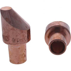 Tuffaloy - Spot Welder Tips For Use With: 5RW Cap Taper Electrode Holder Type: Male Cap D Nose (Offset) - USA Tool & Supply