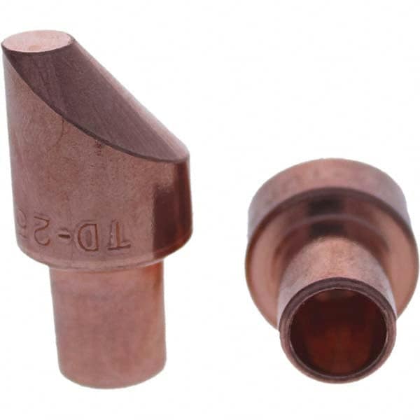 Tuffaloy - Spot Welder Tips For Use With: 5RW Cap Taper Electrode Holder Type: Male Cap D Nose (Offset) - USA Tool & Supply