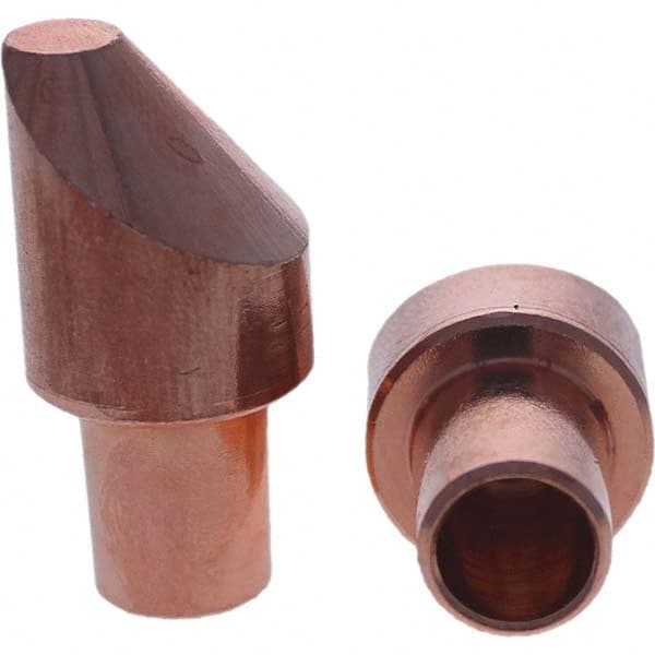 Tuffaloy - Spot Welder Tips For Use With: 5RW Cap Taper Electrode Holder Type: Male Cap D Nose (Offset) - USA Tool & Supply