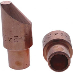 Tuffaloy - Spot Welder Tips For Use With: 4RW Cap Taper Electrode Holder Type: Male Cap D Nose (Offset) - USA Tool & Supply