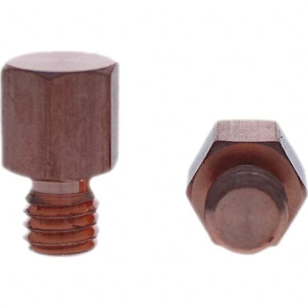 Tuffaloy - Spot Welder Tips For Use With: 3/8-16 Threaded Electrode Holder Type: Threaded Tip C Nose (Flat) - USA Tool & Supply