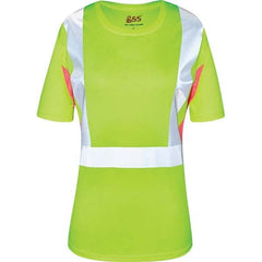 GSS Safety - Size L Lime, Pink & Silver High Visibility Short Sleeve T-Shirt - USA Tool & Supply