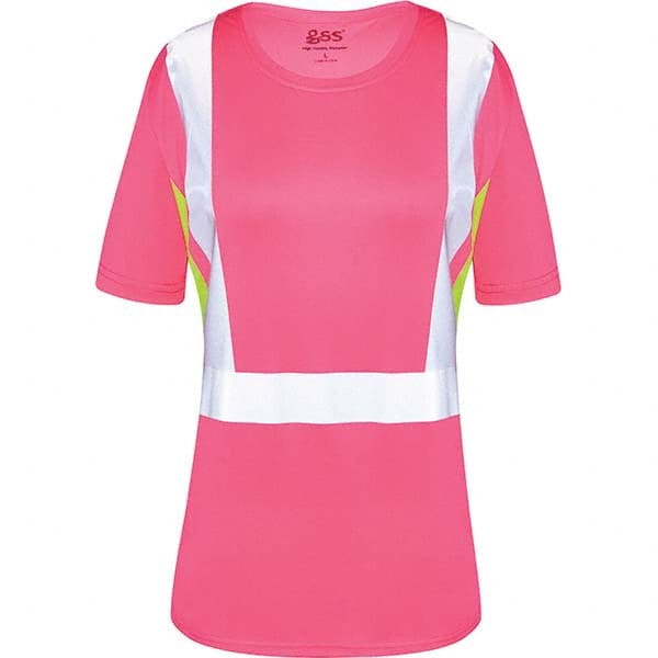 GSS Safety - Size 3XL Pink, Lime & Silver High Visibility Short Sleeve T-Shirt - USA Tool & Supply