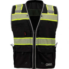 GSS Safety - Size 3XL Black Mesh/Solid General Purpose High Visibility Vest - USA Tool & Supply